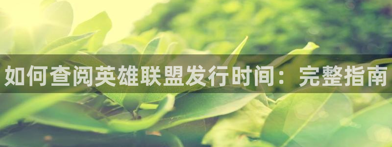 娱乐门徒txt：如何查阅英雄联盟发行时间：完整指南